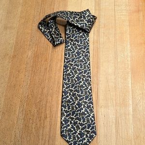Burberry’s Men’s Neck Tie 100% Silk, blue paisley on yellow background. Made UK